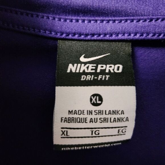 Nike Pro womens Aztec Geometric Tribal Purple Quarter Zip XL Dri Fit activewear - Picture 7 of 15